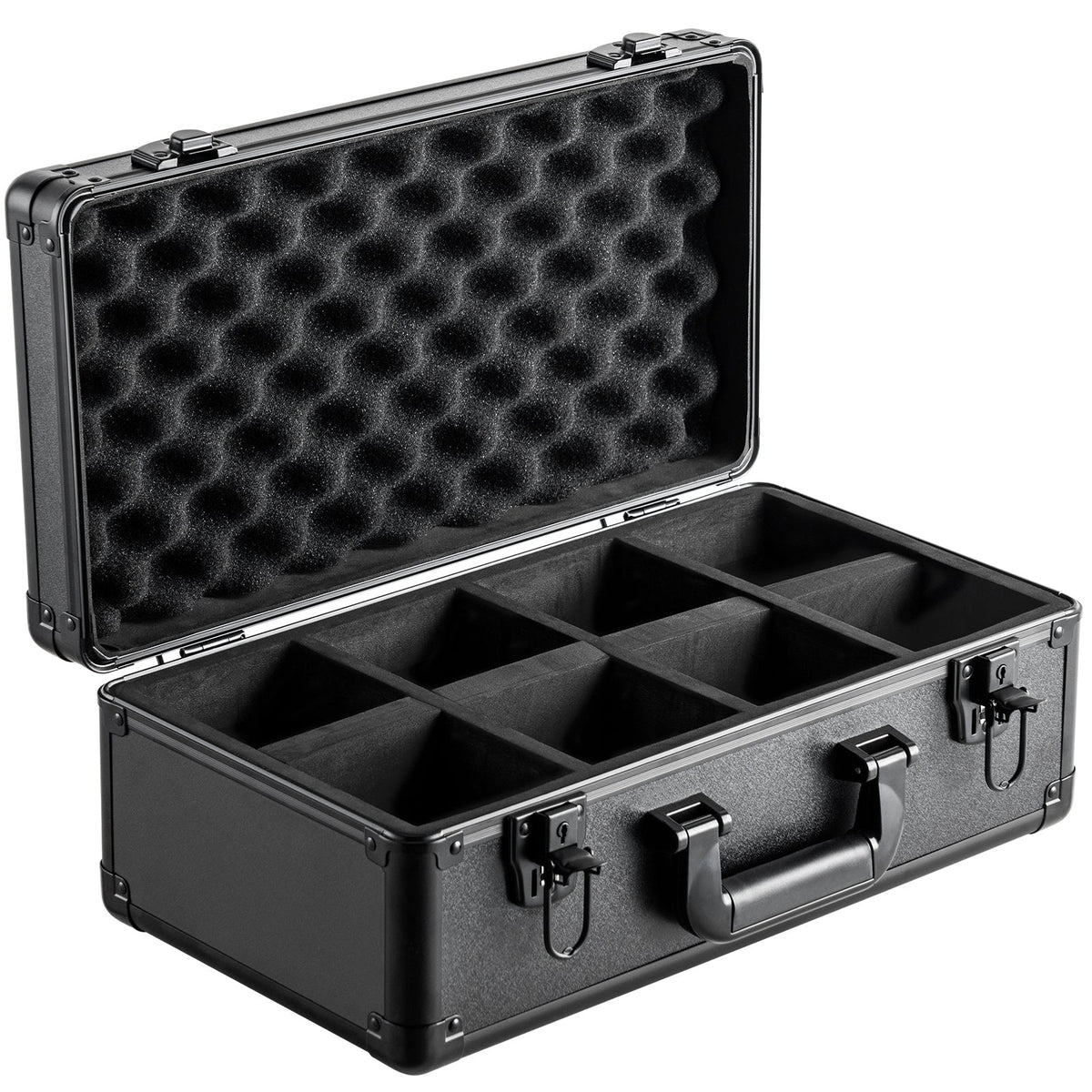 Graded Card Storage Box, 4 Slots, Graded Sports Cards Holder Carrying Case with Key Lock Foam Dividers, for 108 PSA Graded Cards 76 BGS Cards 84 SGC Cards 388 Top Loaders or 999+ Loose Cards
